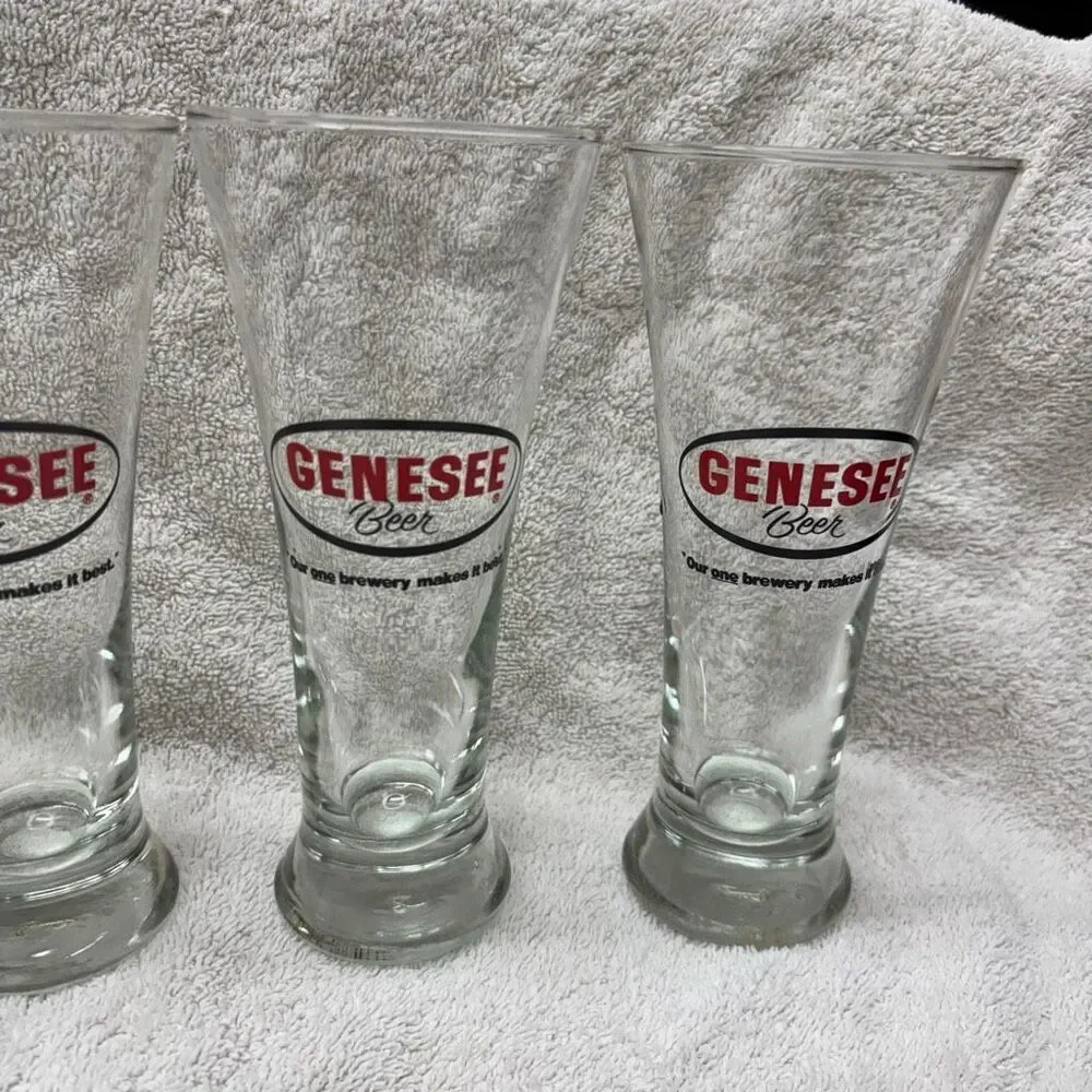 4 Vintage Genesee Beer Glasses